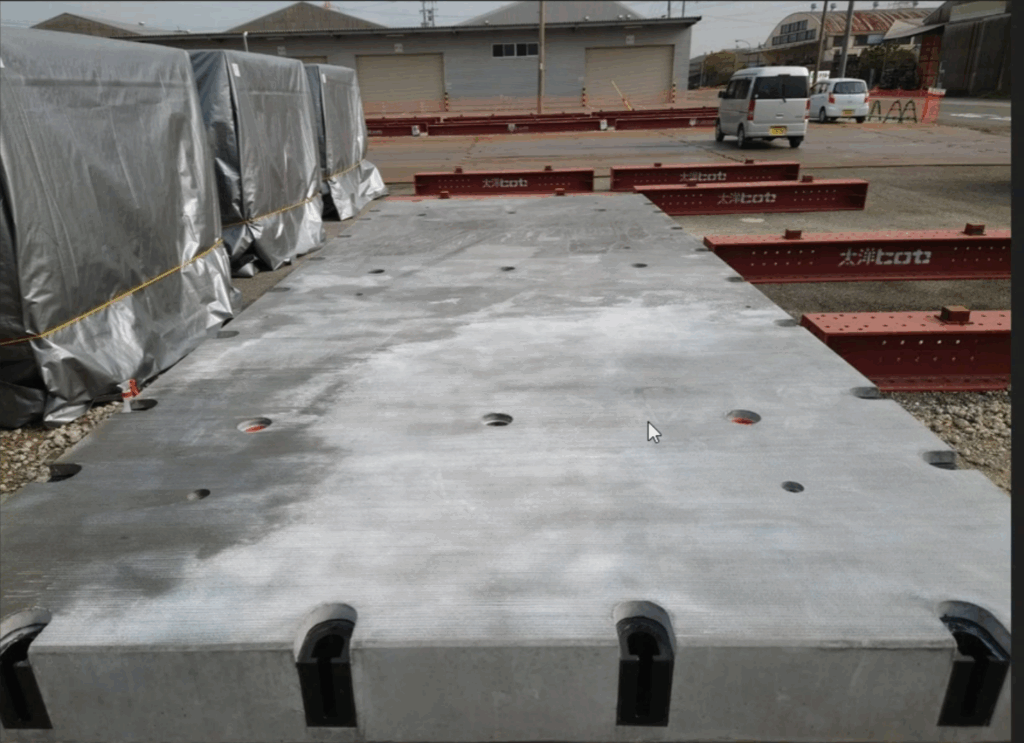 これは空港舗装版ですが、黒いしみができています。